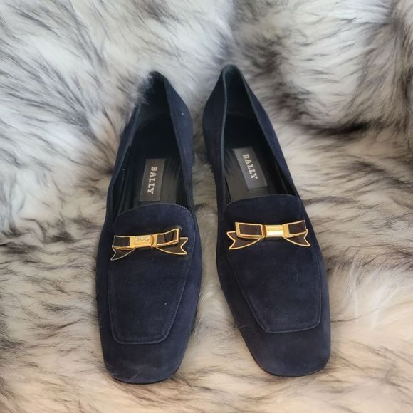 Bally Blue Suede Marelle Loafers - Picture 2 of 9